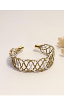 Brazalete de oro vegetal – YUCATAN BLANCO – Biojoya Capim dourado - 6 x 5 cm – Sloweco