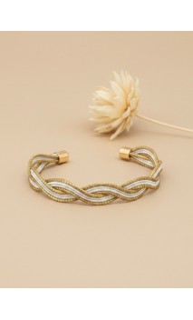 Jonc en or végétal – PAPUA - Blanc – Biobijou Capim dourado - 6,5 x 5 cm – Sloweco