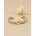 Brazalete de oro vegetal – PAPUA – Blanco – Biojoya Capim dourado - 6,5 x 5 cm  – Sloweco