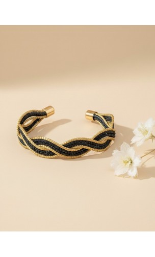 Brazalete de oro vegetal – PAPUA – Negro – Biojoya Capim dourado – Sloweco