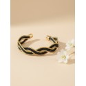Brazalete de oro vegetal – PAPUA – Negro – Biojoya Capim dourado -  6,5 x 5 cm – Sloweco