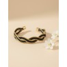 Brazalete de oro vegetal – PAPUA – Negro – Biojoya Capim dourado -  6,5 x 5 cm – Sloweco