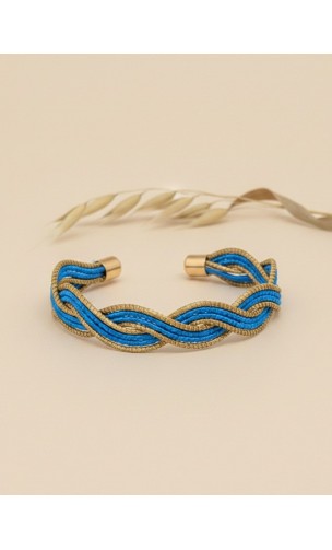 Brazalete de oro vegetal – PAPUA – Turquesa – Biojoya Capim dourado – Sloweco