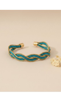 Brazalete de oro vegetal – PAPUA – Esmeralda – Biojoya Capim dourado -  6,5 x 5 cm – Sloweco