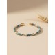 Brazalete de oro vegetal –  HAWAI – Oro, blanco & turquesa – Biojoya Capim dourado – Sloweco