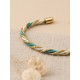 Brazalete de oro vegetal –  HAWAI – Oro, blanco & caribe – Biojoya Capim dourado – Sloweco