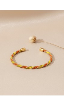 Jonc en or végétal –HAWAI – Doré, jaune et orange – Biobijou Capim dourado - 5,8x4,5cm – Sloweco