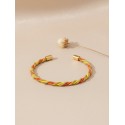 Brazalete de oro vegetal –  HAWAI – Dorado, amarillo y naranja – Biojoya Capim dourado - 5,8x4,5cm – Sloweco