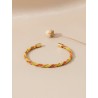 Brazalete de oro vegetal –  HAWAI – Dorado, amarillo y naranja – Biojoya Capim dourado - 5,8x4,5cm – Sloweco