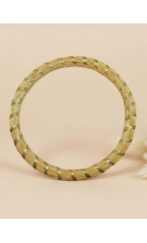 Jonc en or végétal – ATHÈNES – Biobijou Capim dourado – Diamètre 6,5cm - Sloweco