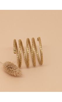 Anillo oro vegetal – SAHARA – Biojoya Capim dourado – Diámetro 2 cm - Sloweco