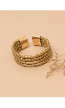 Anillo semirrígido de oro vegetal – UTAH – Biojoya Capim dourado – Diámetro 2 cm - Sloweco