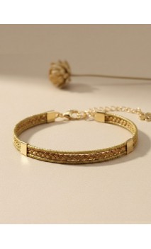 Pulsera de oro vegetal – MACARENA – Biojoya Capim dourado – 6,5x5 cm - Sloweco