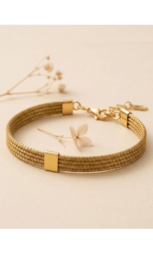 Bracelet en or végétal – TOKYO – Biobijou Capim dourado – Sloweco