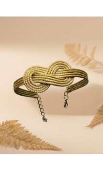 Pulsera de oro vegetal – IBIZA – DORADO - Biojoya Capim dourado -  6,5x5cm – Sloweco