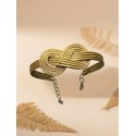 Pulsera de oro vegetal – IBIZA – DORADO - Biojoya Capim dourado -  6,5x5cm – Sloweco