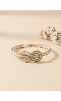 Pulsera de oro vegetal – IBIZA - Blanca – Biojoya Capim dourado - 6,5x5cm – Sloweco