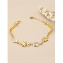Pulsera de oro vegetal – NAMIBIA - BLANCA – Biojoya Capim dourado – 6x4,5cm - Sloweco