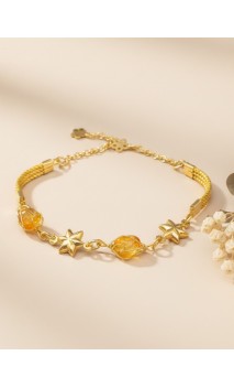 Pulsera de oro vegetal – NAMIBIA – NARANJA – Biojoya Capim dourado –  6x4,5cm - Sloweco