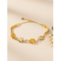 Pulsera de oro vegetal – NAMIBIA – NARANJA – Biojoya Capim dourado –  6x4,5cm - Sloweco