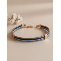 Pulsera semirrígida de oro vegetal – VINICUNCA - DUO AZUL – Biojoya Capim dourado –  7x4,5 cm -  Sloweco