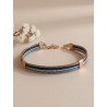 Pulsera semirrígida de oro vegetal – VINICUNCA - DUO AZUL – Biojoya Capim dourado –  7x4,5 cm -  Sloweco