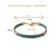 Pulsera semirrígida de oro vegetal – VINICUNCA - Verde y azul caribe – Biojoya Capim dourado – Sloweco