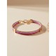 Pulsera semirrígida de oro vegetal – VINICUNCA - DUO ROSA – Biojoya Capim dourado –  7x4,5 cm - Sloweco
