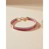 Pulsera semirrígida de oro vegetal – VINICUNCA - Violeta y rosa – Biojoya Capim dourado – Sloweco