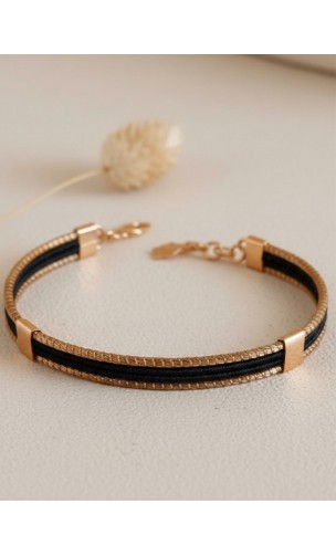 Bracelet semi-rigide en or végétal - VINICUNCA - Noir - Biobijou Capim dourado – Sloweco