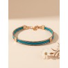 Bracelet semi-rigide en or végétal - VINICUNCA - Turquoise - Biobijou Capim dourado – Sloweco