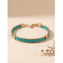 Bracelet semi-rigide en or végétal - VINICUNCA - Émeraude - Biobijou Capim dourado –  7x4,5 cm - Sloweco