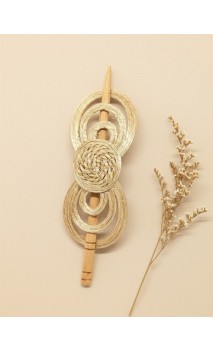 Pasador de pelo Capim dourado – NENUFAR- 13cm x 5,5cm – Sloweco
