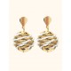 Pendientes oro vegetal – PARADISE - Blanco – Biojoya Capim dourado -  3x2cm – Sloweco
