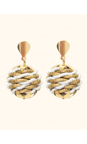 Pendientes oro vegetal – PARADISE - Blanco – Biojoya Capim dourado – Sloweco