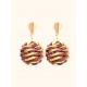 Boucles d'oreilles en or végétal – PARADISE - Vin – Biobijou Capim dourado – 3x2 cm - Sloweco