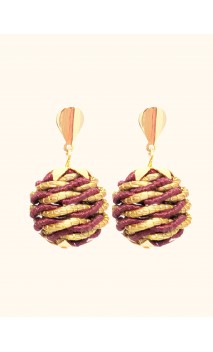 Boucles d'oreilles en or végétal – PARADISE - Vin – Biobijou Capim dourado – 3x2 cm - Sloweco