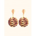 Pendientes oro vegetal – PARADISE - Vino – Biojoya Capim dourado – 3x2 cm - Sloweco