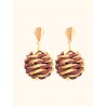 Pendientes oro vegetal – PARADISE - Vino – Biojoya Capim dourado – 3x2 cm - Sloweco
