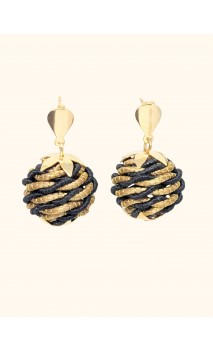 Boucles d'oreilles en or végétal – PARADISE - Noir – Biobijou Capim dourado –  3x2 cm - Sloweco
