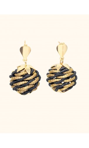 Boucles d'oreilles en or végétal – PARADISE - Noir – Biobijou Capim dourado – Sloweco