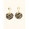 Pendientes oro vegetal – PARADISE - Negro – Biojoya Capim dourado –  3x2 cm  - Sloweco