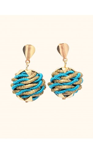 Boucles d'oreilles en or végétal – PARADISE - Caraïbe – Biobijou Capim dourado – Sloweco