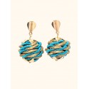 Boucles d'oreilles en or végétal – PARADISE - Émeraude – Biobijou Capim dourado –  3x2 cm - Sloweco