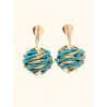 Boucles d'oreilles en or végétal – PARADISE - Émeraude – Biobijou Capim dourado –  3x2 cm - Sloweco