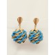 Pendientes oro vegetal – PARADISE - Turquesa – Biojoya Capim dourado – Sloweco