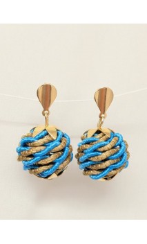 Pendientes oro vegetal – PARADISE - Turquesa – Biojoya Capim dourado –  3x2 cm - Sloweco