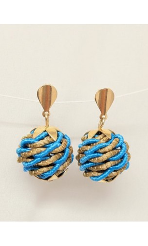 Boucles d'oreilles en or végétal – PARADISE - Turquoise – Biobijou Capim dourado – Sloweco