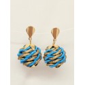 Boucles d'oreilles en or végétal – PARADISE - Turquoise – Biobijou Capim dourado –  3x2 cm  -  Sloweco