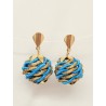 Pendientes oro vegetal – PARADISE - Turquesa – Biojoya Capim dourado – Sloweco